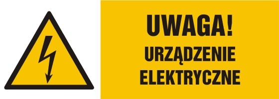 uwaga urządzenie elektyczne